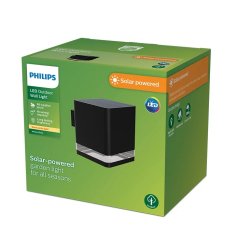 Vonkajšia solárna fasádna lampa LED 1,8 W 200 lm 2700 K so súmrakovým senzorom čierna Virona Philips