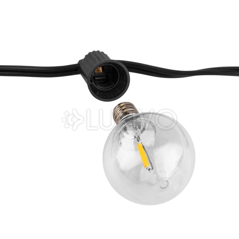 Solárna záhrada Girland 30x LED okrasné gule 15,05 m 2700K teplá + diaľkové ovládanie CALLIS2 LUMILED