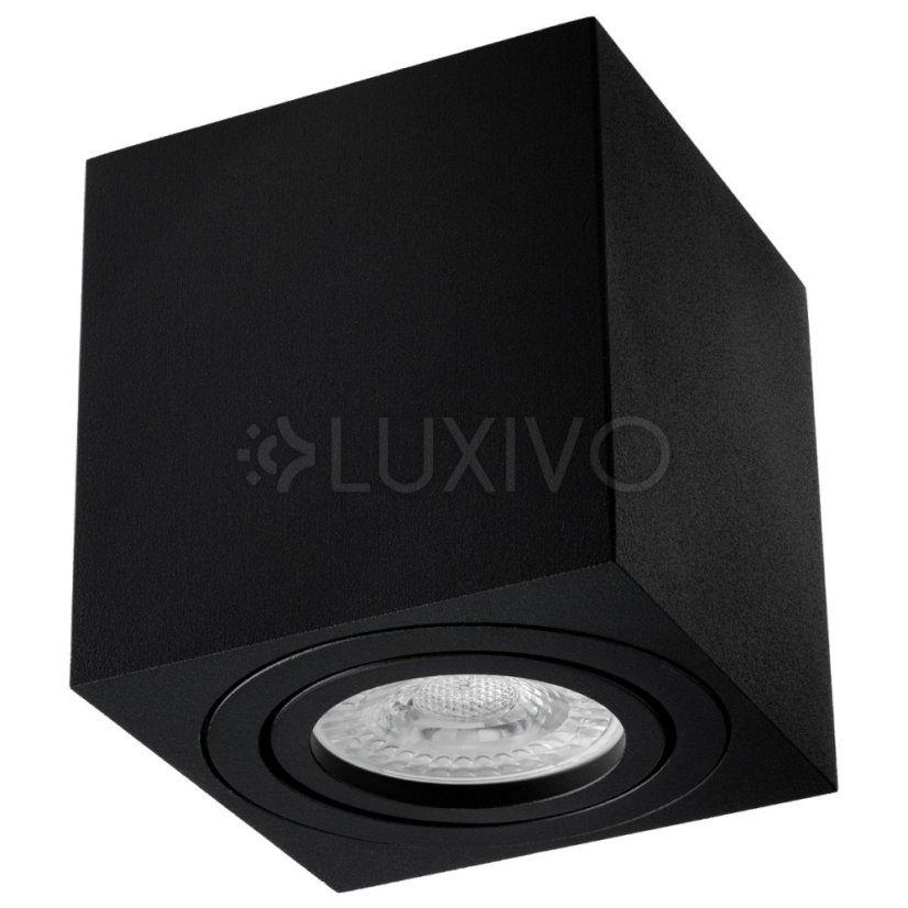 Povrchová montáž HALOGEN Pohyblivé svietidlo AMAT-M GU10 LUMILED Square Black 84mm