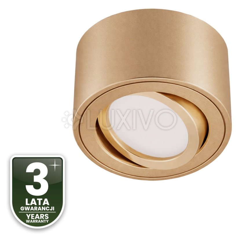 Nástenné halogénové bodové svietidlo rúrkové pohyblivé okrúhle zlaté 50mm AMAT-S