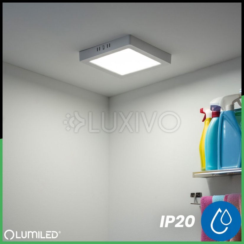 Stropné svietidlo LED s povrchovou montážou 24W Square 4000K GLOW White LUMILED
