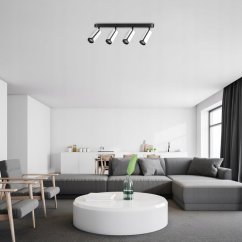 Stropné svietidlo reflektor LED Spot 4x GU10 čierny biely matná Sento