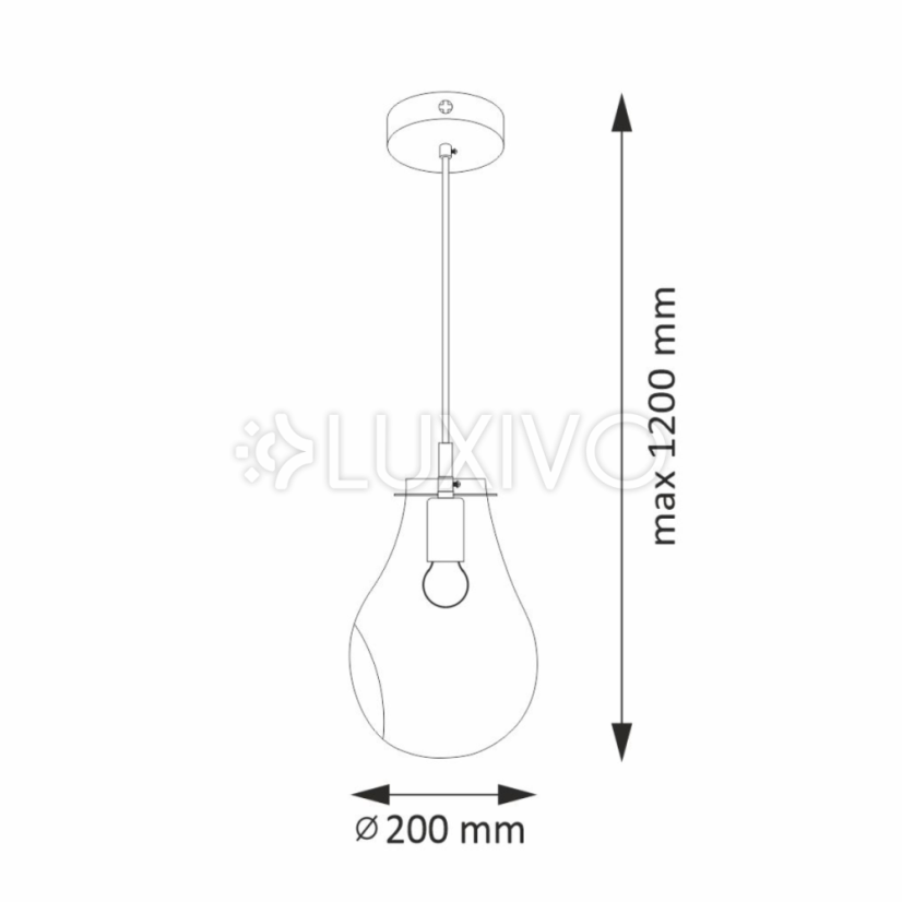 KIMBERLY CHROME chróm 1x E27 GOLDLUX sklenené závesné svietidlo (Polux)