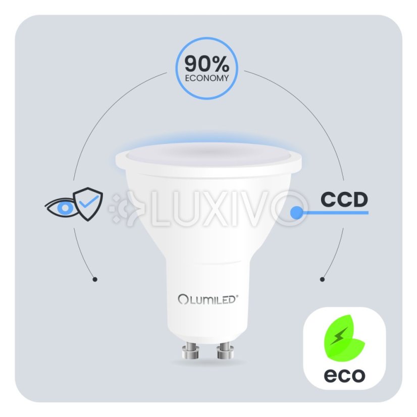 LED žiarovka GU10 reflektor PAR16 10W = 90W 1000lm 6500K studená 120° LUMILED