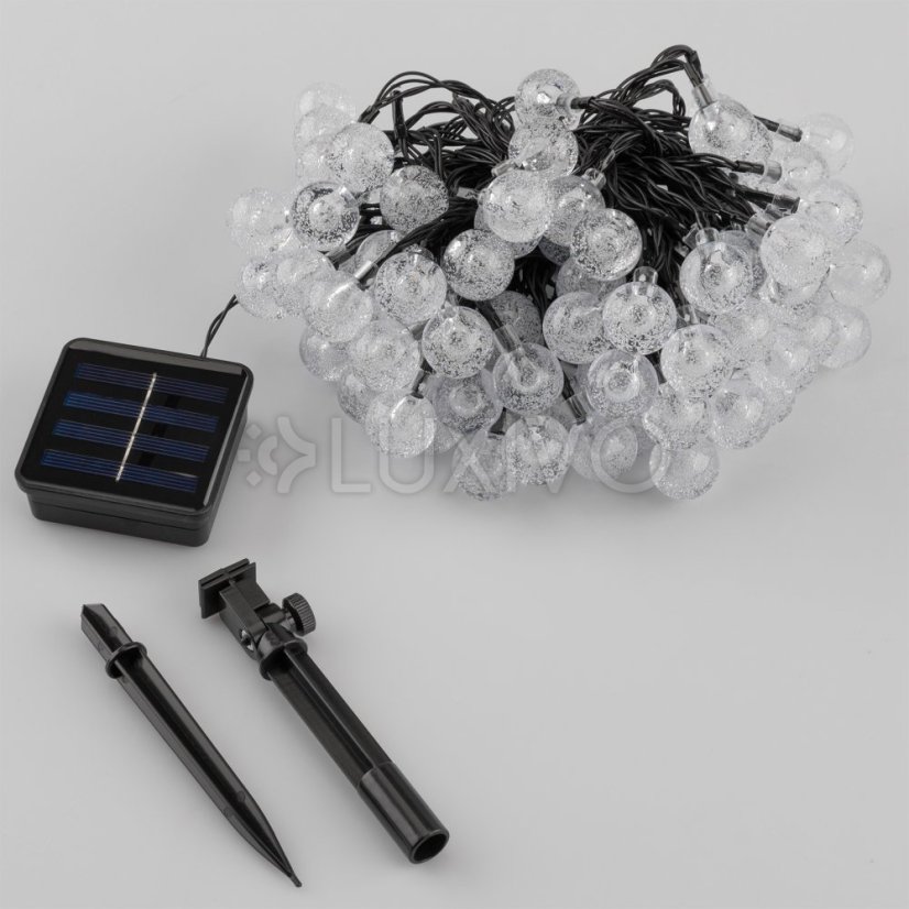 Solárne záhradné girlandy Solárne svetlá 100x LED žiarovka Balkónové gule 16m 3000K GALLA3 LUMILED