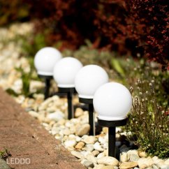 LED záhradná lampa na solárny pohon WHITE BALL 10cm GOLDLUX (Polux)