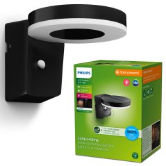 Vonkajšie nástenné svietidlo LED 1,3 W 250 lm 3000K so snímačom pohybu a súmraku Čierna zóna Ultra Efficient Philips