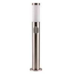 Vonkajšie záhradné svietidlo E27 INOX PIPE 65cm s 230V zásuvkou Lilium Lumiled