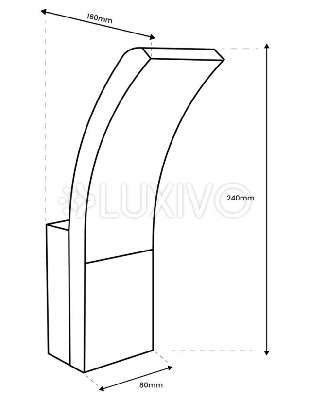LED vonkajšie nástenné svietidlo čierne Nástenné svietidlo 10W 4000K IP44 LOGIA LUMILED