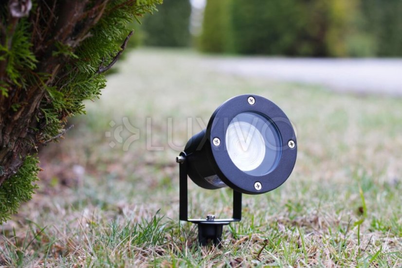 Záhradná lampa LED GU10 IP65 HAPPY Black - kábel 1 m