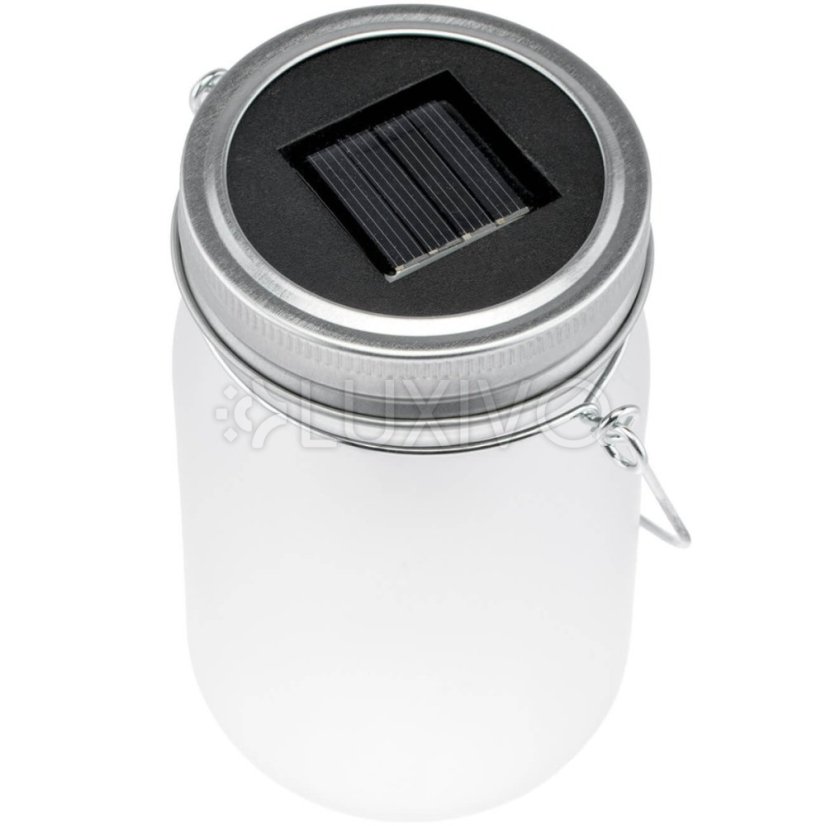 Záhradný lampáš LED Solar Jar Flame 13cm