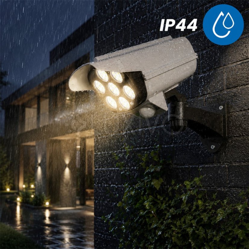 Solárna záhradná lampa LED kamera atrapa LEMER 6500K IP44 Lumiled