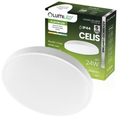 LED stropný plafón s povrchovou montážou 24W 4000K CELIS Round IP44 White Ring ALS LUMILED