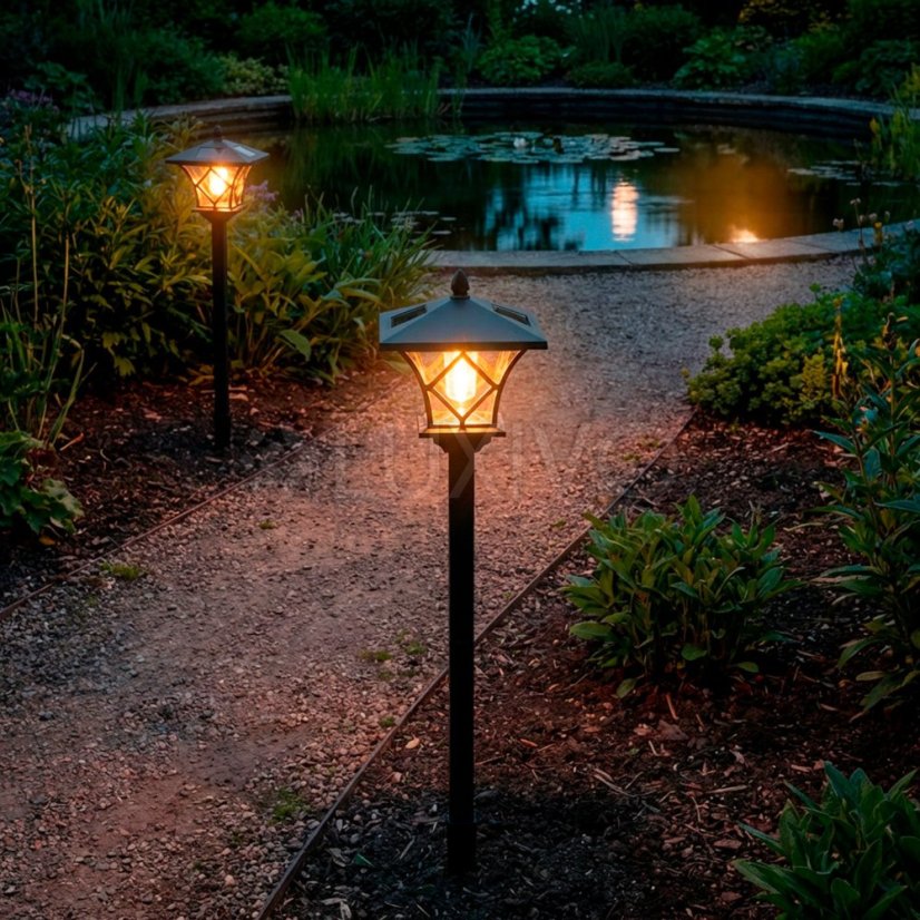 LED RIBES Solárne záhradné lampy Vonkajšia lampa 150cm LUMILED