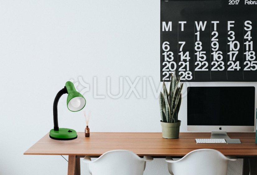 Nastaviteľná školská stolová lampa E27 zelená