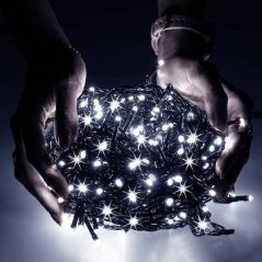 Vianočná led svetelná reťaz vonkajšia FLASH - 1000led - 50m - studená biela / studená biela