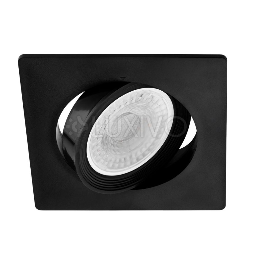 Halogénové svietidlo na zapustenú montáž Pohyblivé štvorcové čierne GU10 MR16 VENTUS Lumiled