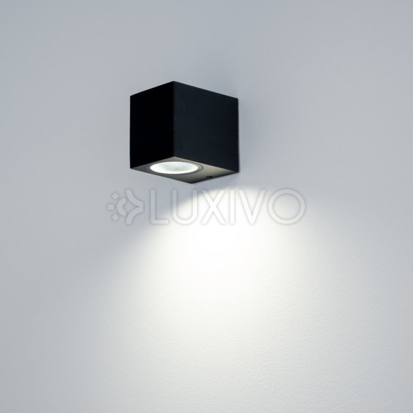 Vonkajšie nástenné fasádne svietidlo GU10 ALLIUM čierna štvorcové LUMILED