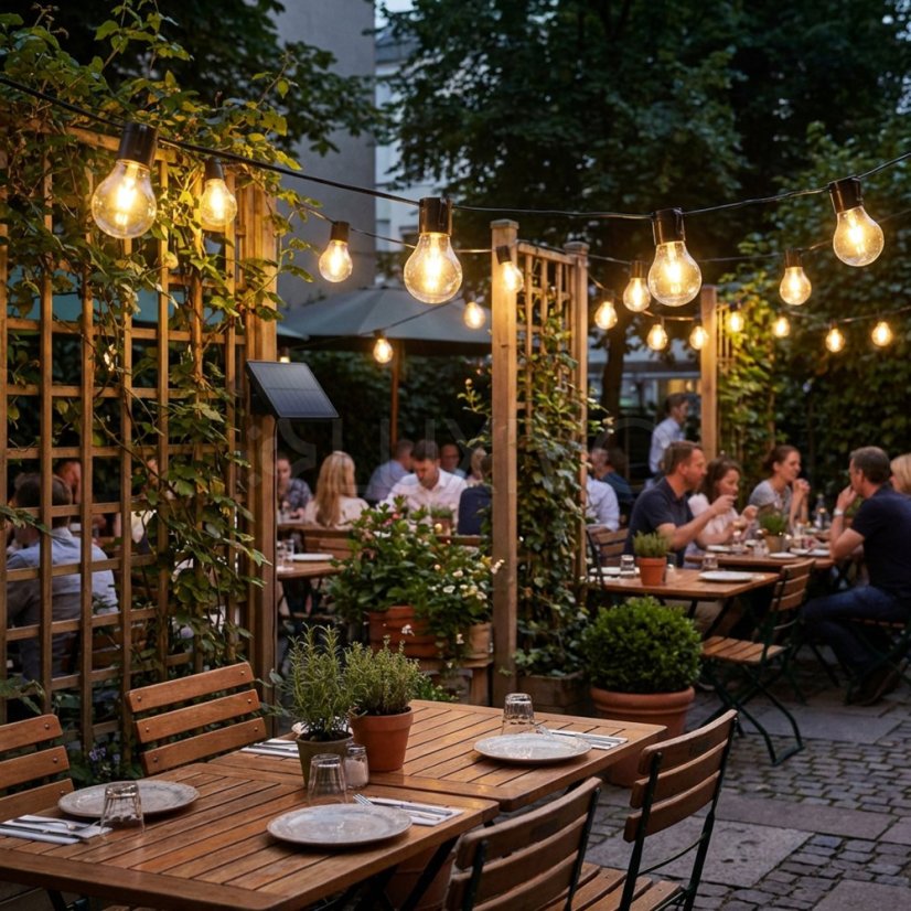 Girlanda solárna záhradná 30x LED dekoratívna žiarovka 10, 7m 2700K teplá LUMILED