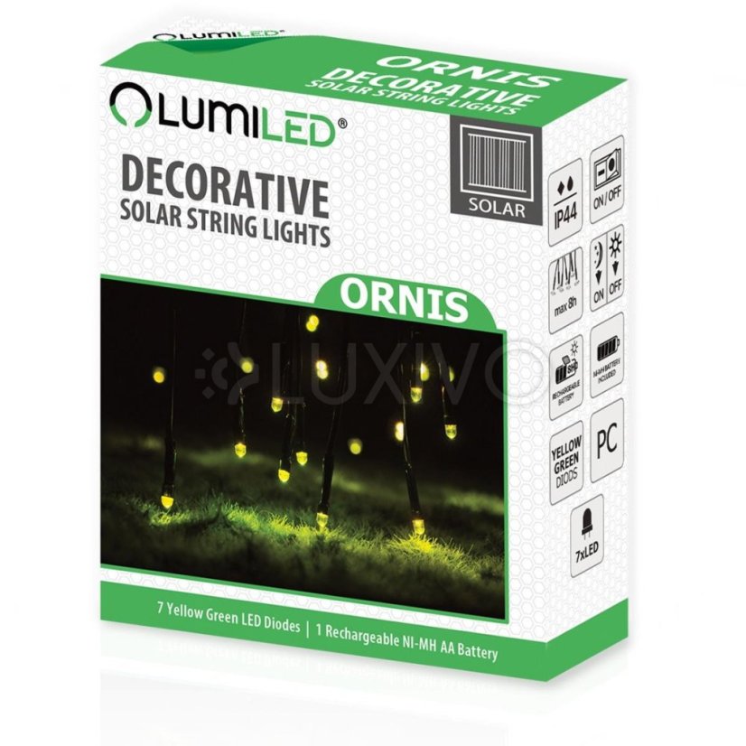 ORNIS LUMILED 7x LED záhradná solárna girlanda Dekoratívne svetlá