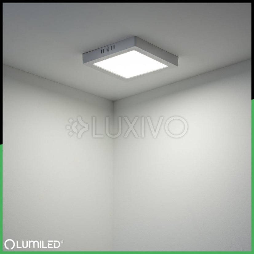 Stropné svietidlo LED s povrchovou montážou 12W Square 4000K GLOW White LUMILED