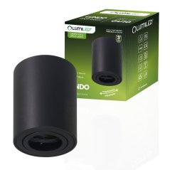 Nadomietkové halogénové bodové svietidlo tuba pohyblivé LUNDO GU10 LUMILED okrúhle čierne 80mm
