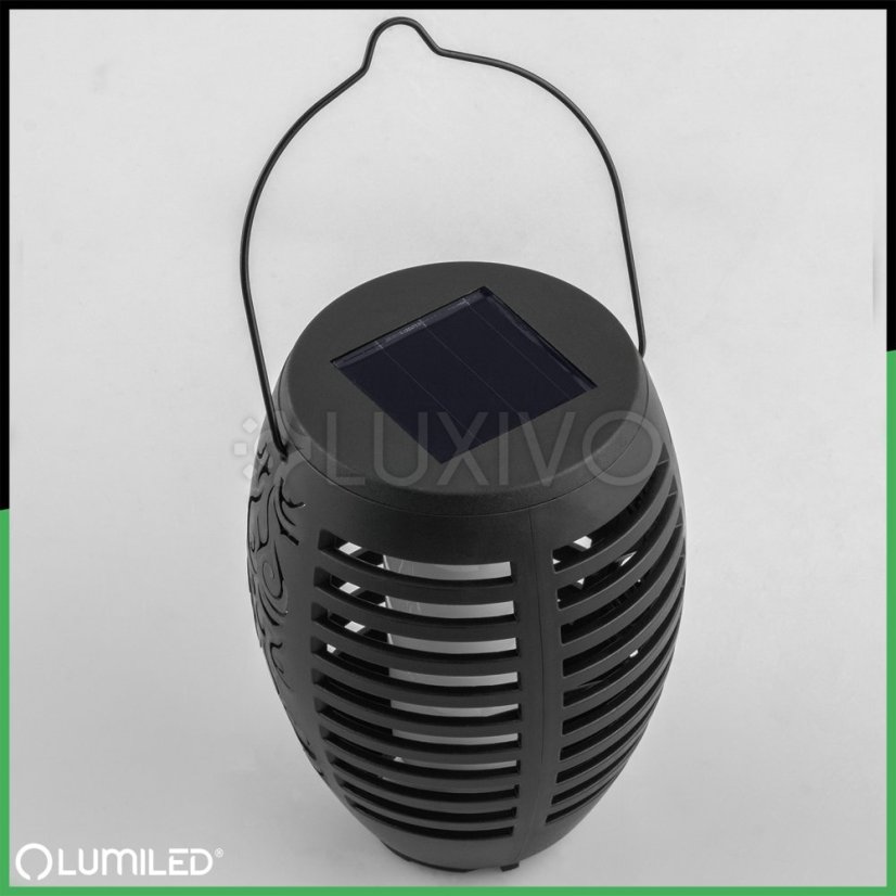 LED solárne záhradné závesné svietidlo IGNIS Flame IP44 1800K LUMILED