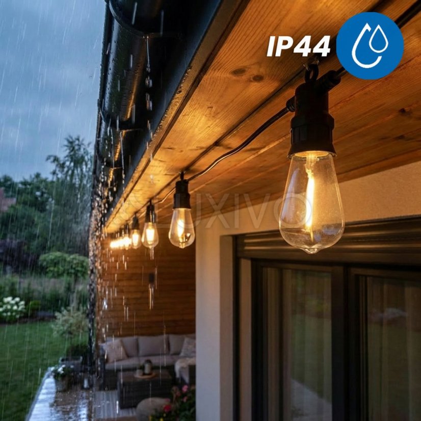 Záhradná solárna girlanda 20x LED dekoračné žiarovky 11, 68m 3000K teplá biela + diaľkové ovládanie LUMILED