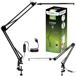 Stolová kresliarska LED lampa 8W CCT USB stmievateľná COSMI čierna Lumiled