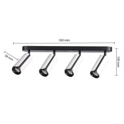 Stropné svietidlo reflektor LED Spot 4x GU10 čierny biely matná Sento