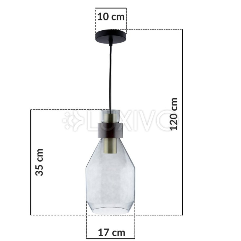 UMBRA závesné svietidlo ZWIS tmavé sklo pre LED 1xE27 LUMILED