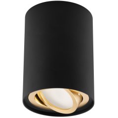 Nástenné svietidlo halogénové spot tuba pohyblivé GU10 okrúhle čierno-zlatá 115mm AMAT-L LUMILED
