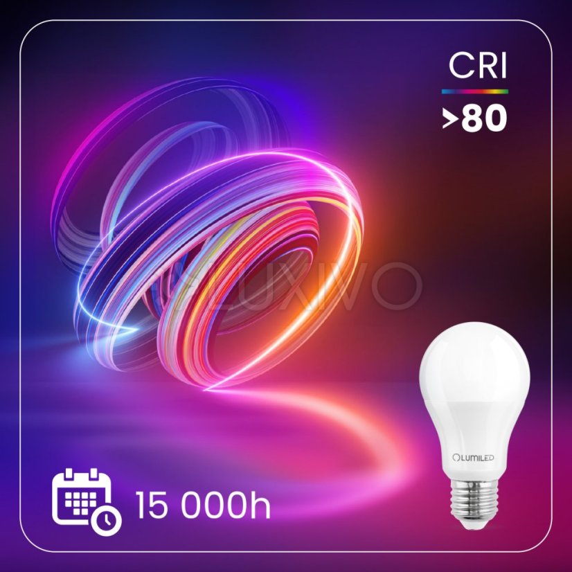 LED žiarovka E27 A60 10W = 75W 1055lm 3000K Warm 260° LUMILED
