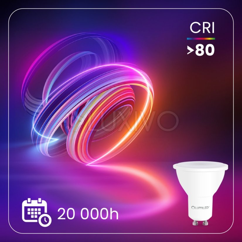 LED žiarovka GU10 reflektor PAR16 3W = 25W 300lm 6500K studená 120° LUMILED