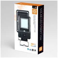 Záhradné LED solárne pouličné lampy 15W 4000K 1600lm STREET Motion Sensor Kobi