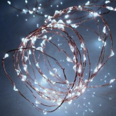 Vianočná led svetelná mikro reťaz vonkajšia - 80led - 7,9m studená biela