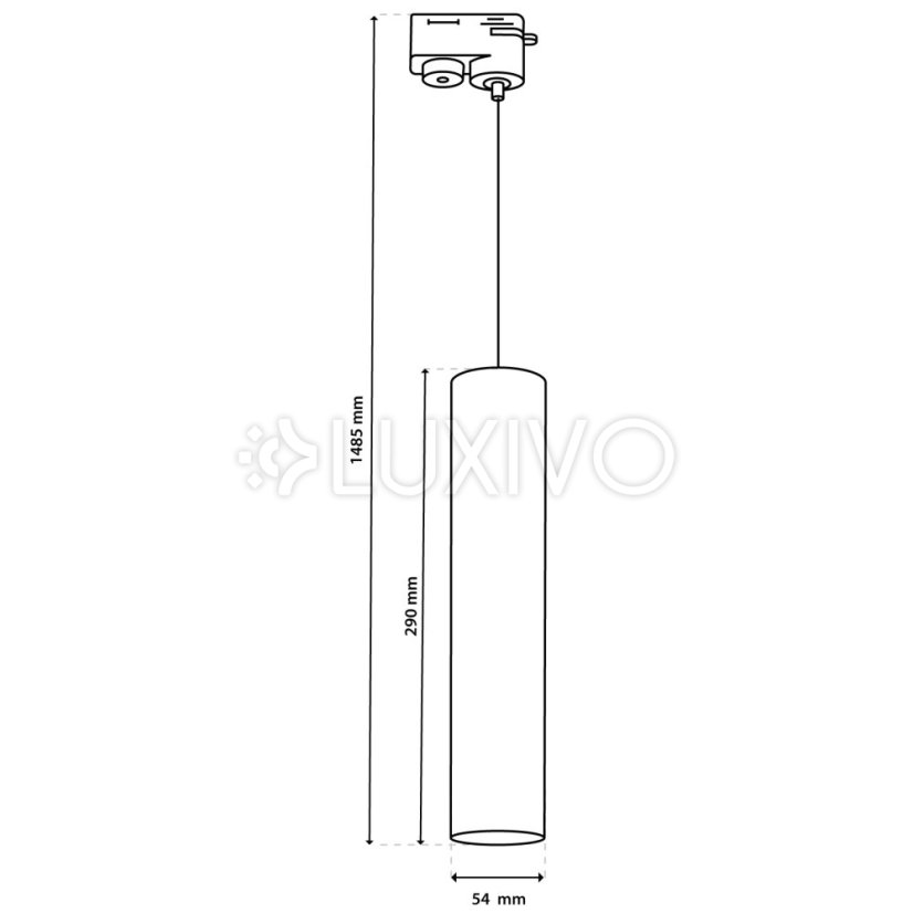 Závesné závesné svietidlo Rail 29cm Reflektor GU10 LED SOPLO Black LUMILED