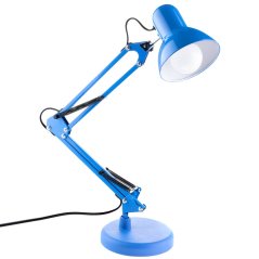 Stolová kresliarska lampa E27 TOBI modrá Lumiled s držiakom na dosku