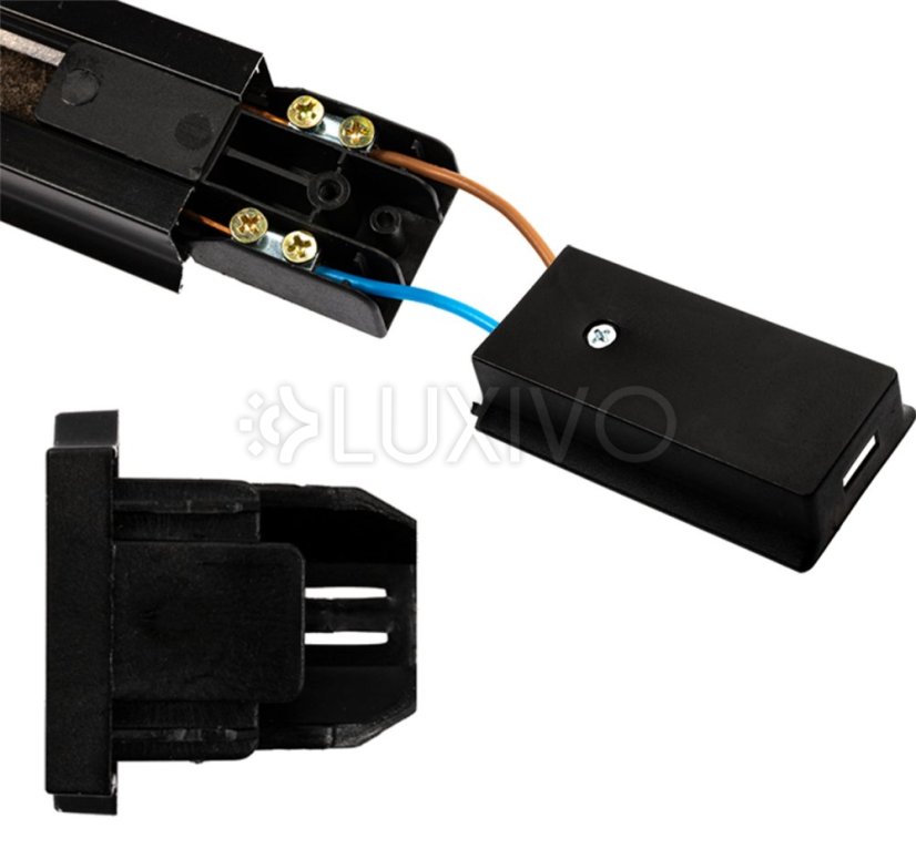 Čierna jednofázová hliníková prípojnica pre reflektory 200 cm