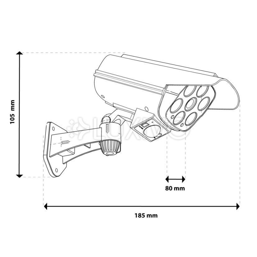 Solárna záhradná lampa LED kamera atrapa LEMER 6500K IP44 Lumiled