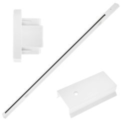 Biela jednofázová hliníková prípojnica pre reflektory 200 cm