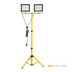 Vonkajší záhradný LED reflektor 200W 17000lm 4000K neutrálna biely 110° stmievateľný IP54 IK06 čierny žltý Tigra Kobi