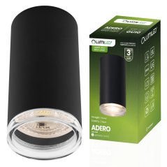Stropná lampa reflektor LED bodové svietidlo tuba GU10 IP44 ADERO čierna Lumiled