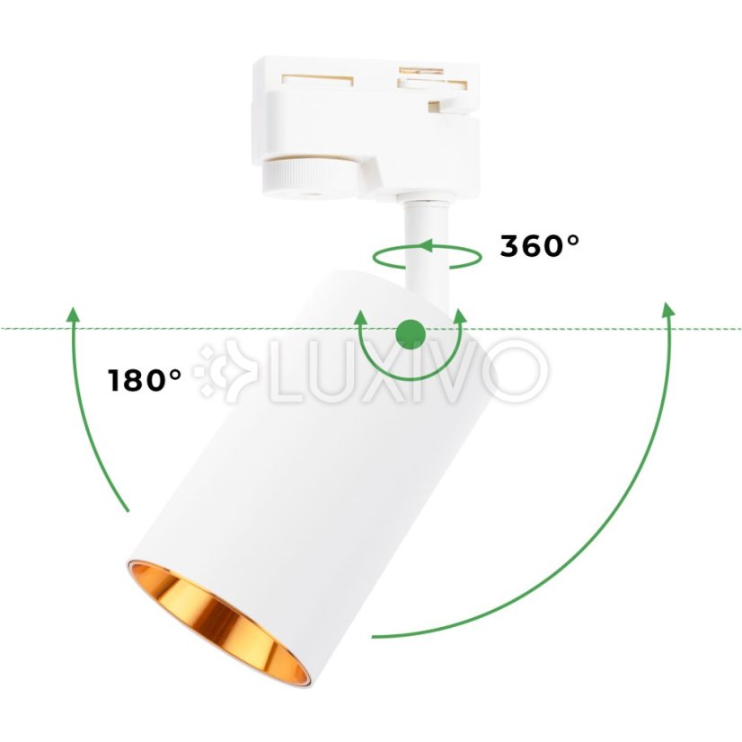 Reflektor koľajnicový GU10 bielo - zlatá SAGI lampa do jednofázového koľajnicového osvetlenia LUMILED