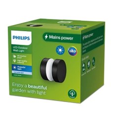 Vonkajšie nástenné svietidlo LED 6W 750lm 4000K Black Laven Philips