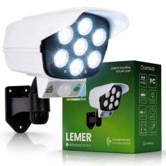 Solárna záhradná lampa LED kamera atrapa LEMER 6500K IP44 Lumiled