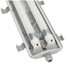 Súprava hermetické priemyselné svietidlo 2x120cm + LED trubica T8 18W 6500K studená IP65 Kobi