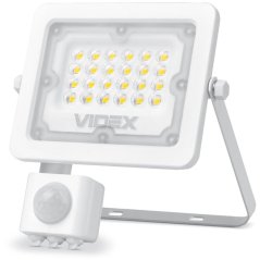 LED reflektor 10W 900lm 5000K IP65 biely so senzorom pohybu a súmraku VIDEX LUCA