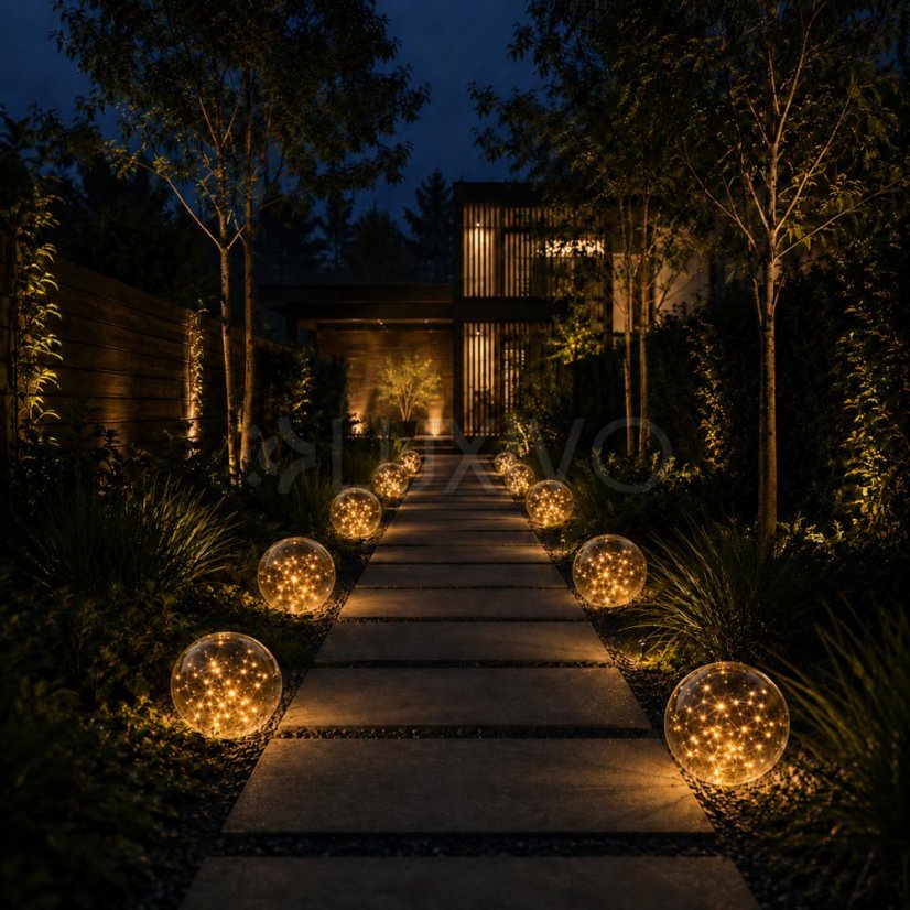 Solárna záhradná lampa LED GLORIS 3000K IP44 zapichovacia povrchová ozdobná guľa dymová 30cm LUMILED
