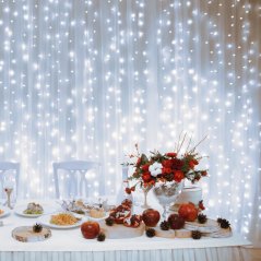 Vianočná led svetelná záclona na spájanie vonkajšia - záves - 600led - 2x3m studená biela